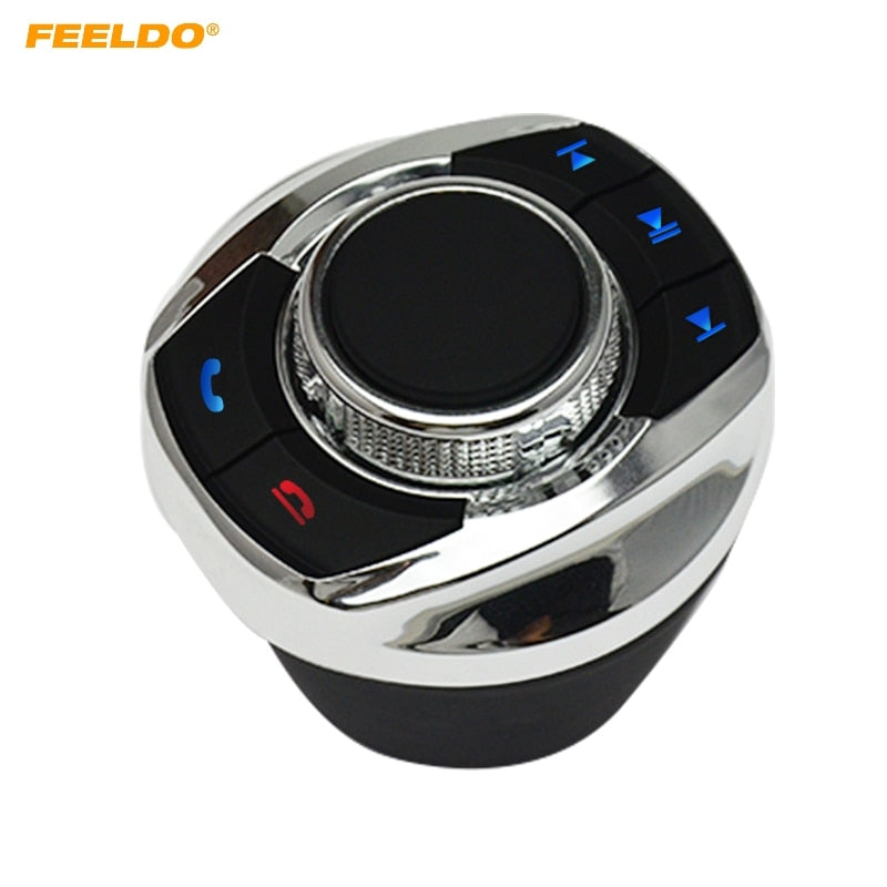 FEELDO New Cup Shape With LED Light 8-Key Functions Car Wireless Steering Wheel Control Button For Car Android Navigation Player