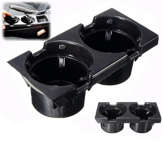 Black Double Hole Car Vehicle Front Center Console Storage Box Coin + Cup Holder for BMW E46 3SERIES 1999-2006 51168217957